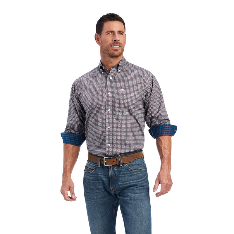 Ariat Hemden Herren - Wrinkle Free Shea Classic Fit DunkelGrau ( DQYLM-8091 )